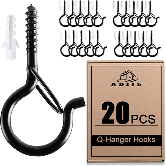 20 Crochets de suspension en Q avec boucle de sécurité 20 pièces