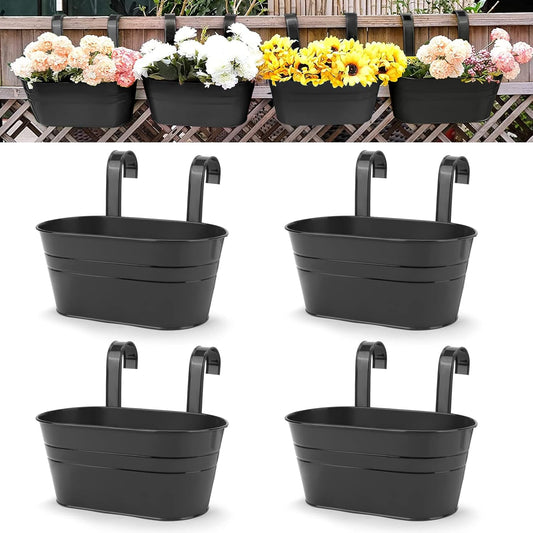 Lot de 4 Cache-Pots Muraux en Métal (Design Suspendu)