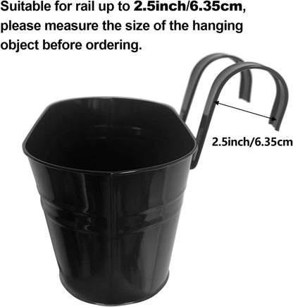 Lot de 4 Cache-Pots Muraux en Métal (Design Suspendu)