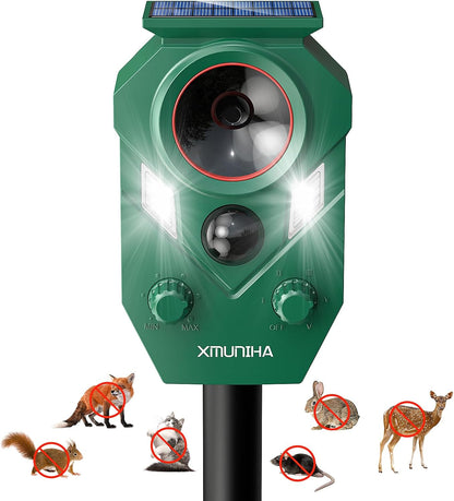 Répulsif d'Animaux à Ultrasons Alimenté par Solaire