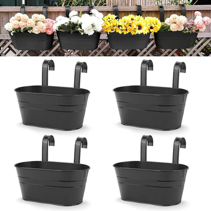 Lot de 4 Cache-Pots Muraux en Métal (Design Suspendu)