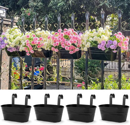 Lot de 4 Cache-Pots Muraux en Métal (Design Suspendu)