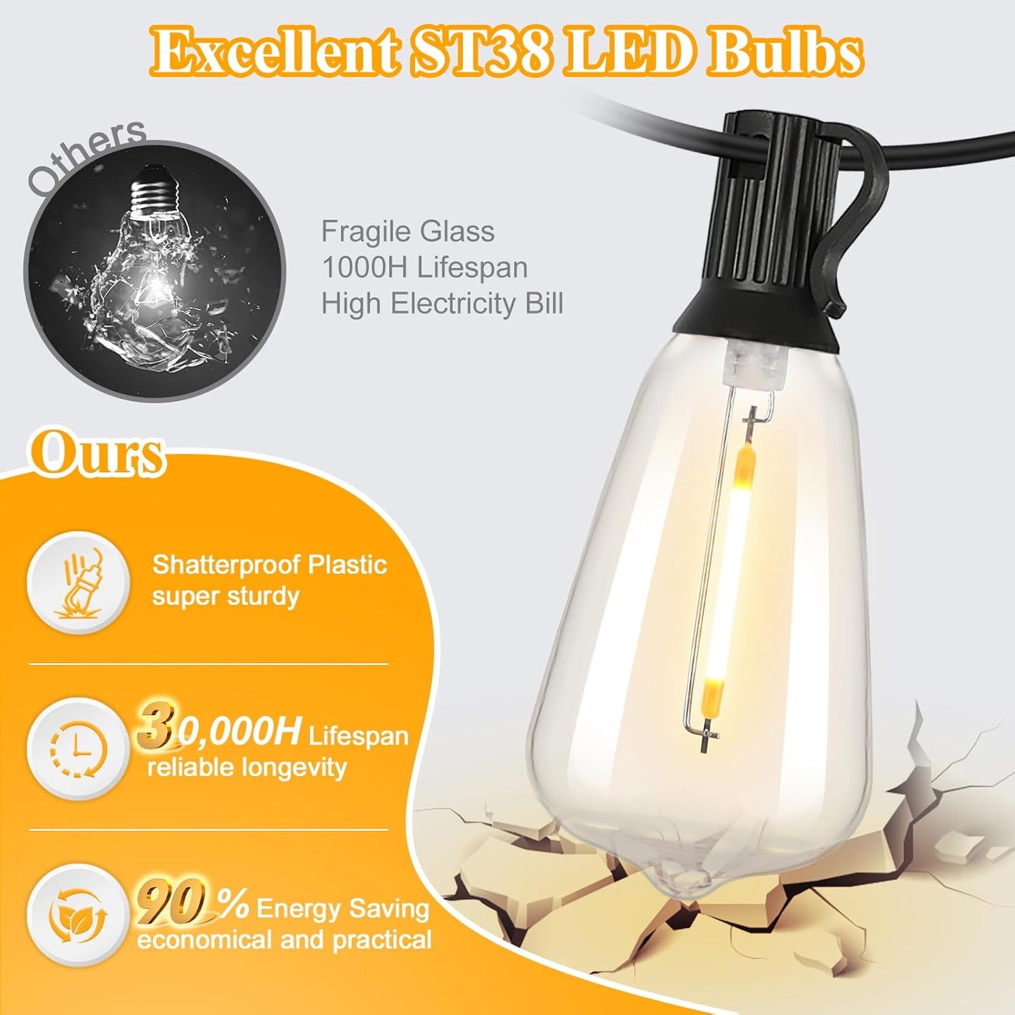 Guirlande Lumineuse LED Étanche Brightever pour Extérieur 30 m